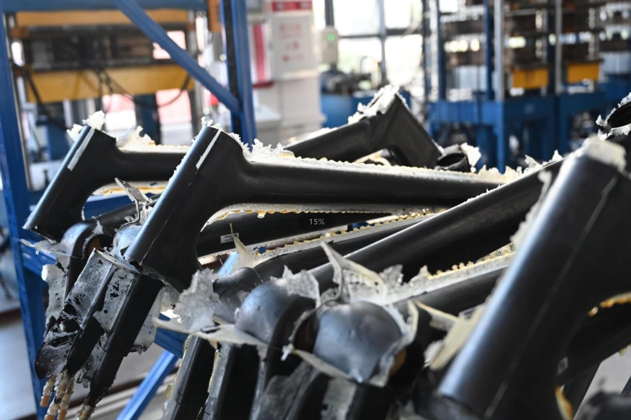 Carbon fiber frames during production at WORKSWELL